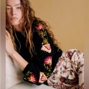 Sezane Beverly Jumper, NWOT, XS, Embroidered